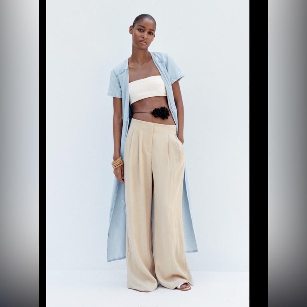 Zara Flowy Pleated Trousers XL
